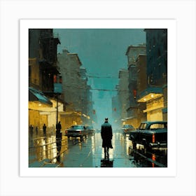 Man Walking Down The Street Art Print