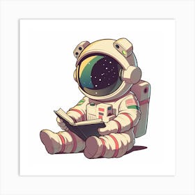 Astronaut Reading A Book 2 Art Print