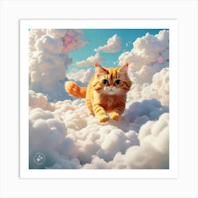 Cat In The Clouds Art Print