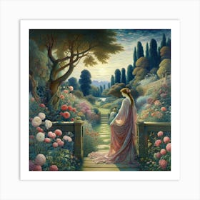 Woman In A Garden 4 Art Print