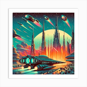 Sci - Fi City 1 Art Print