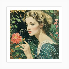 Girl In A Garden 23 Art Print