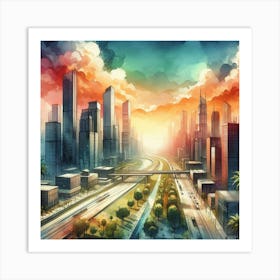 Abstract Cityscape Art Print