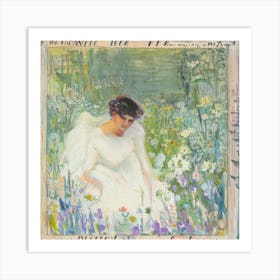 Lady In The Meadow Art Print