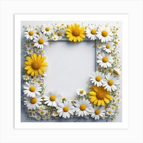 Frame Of Daisies 4 Art Print