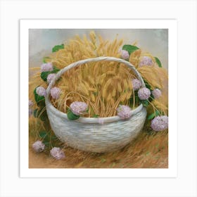 Basket Of Flowers 8 Art Print