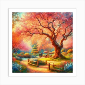 Cherry Blossom Trees In Full Bloom (9) Art Print