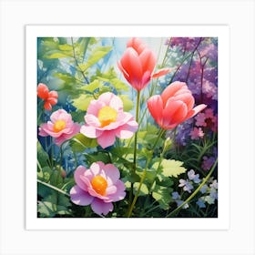 Flowers In The Garden 3 Art Print