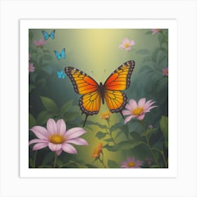 Butterfly In The Garden Art Print