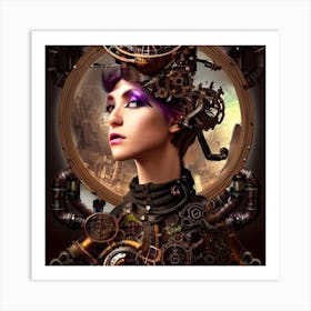 Steampunk Girl 4 Art Print