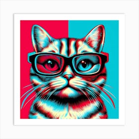 Cat With Glasses 2 Art Print