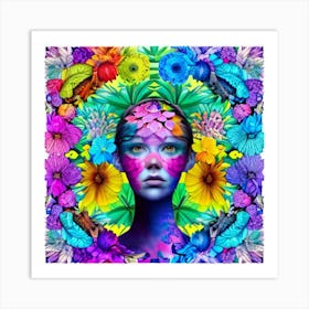 Psychedelic Flowers 1 Art Print