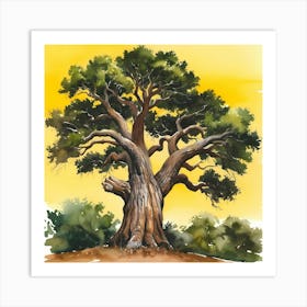 Watercolor Of A Tree 1 Art Print