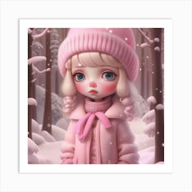 Little Girl In The Snow Art Print