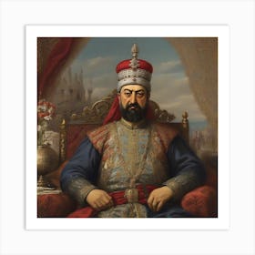 Leonardo Diffusion Xl An Imaginary Image Of The Ottoman Sultan 0 Art Print