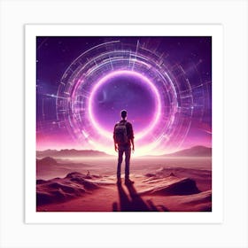 Man Standing In A Desert Art Print