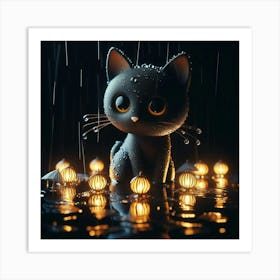 Cat In The Rain 12 Art Print