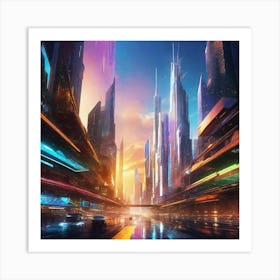 Futuristic City 77 Art Print