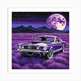 Purple Mustang Art Print