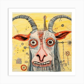 Abstract Mountain Goat Art Print