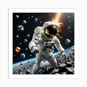 Uncharted Skies: An Astronaut's Cosmic Voyage Art Print