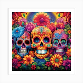 Day Of The Dead Skulls 21 Art Print