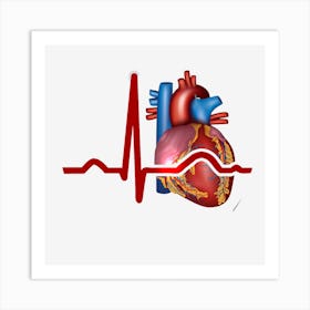 Heartbeat Hearts Medical Art Print