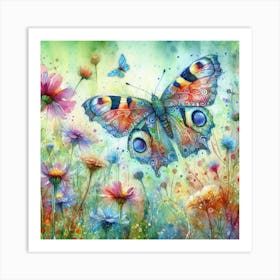 Watercolor Butterfly Art 1 Art Print