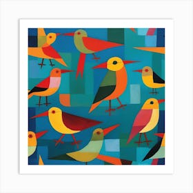 Colorful Birds 1 Art Print