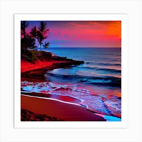 Sunset On The Beach 638 Art Print