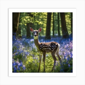 Fallow Deer in Woodland Glade Art Print