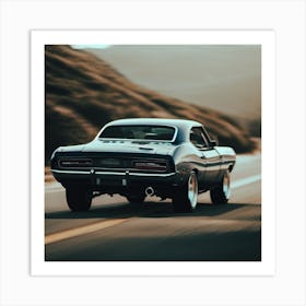 Muscle Car On The Road Art Print