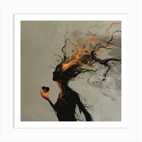 Fire And Heart Art Print