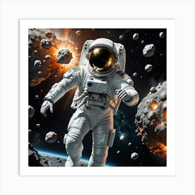 Astronaut In Space 3 Art Print