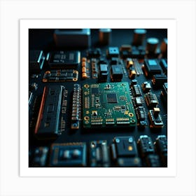 Electronic Circuit Board Art Print