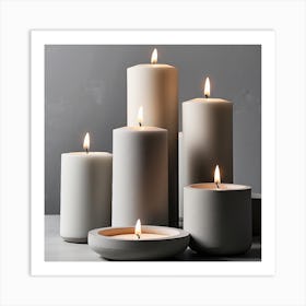 Group Of Candles Art Print