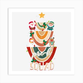 Funny Pre K Squad With Santa Reindeer Snowman Christmas Art Print