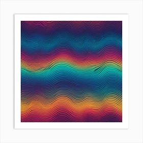 Rainbow Wavy Pattern 1 Art Print