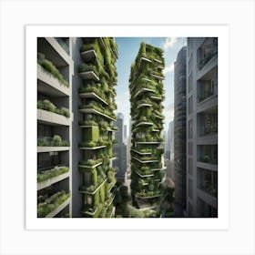 Green Towers Art Print