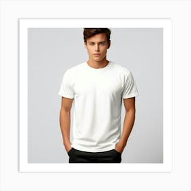 Mock Up Tshirt Blank Plain Cotton Unprinted Simple Minimalist Canvas Customizable Basic (26) Art Print