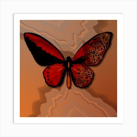 Mechanical Butterfly The Wallace S Golden Birdwing Techno Ornithoptera Croesus Burgundy Art Print