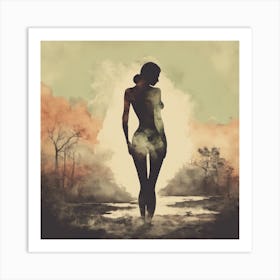 Silhouette Of A Woman #4 Art Print Art Print