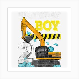 2nd Birthday Boy Funny 2020 Year Old Gifts Construction Art Print