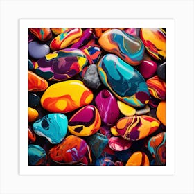 Colorful Marbled Rocks Art Print