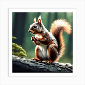 Squirrel In The Forest 246 Art Print