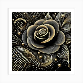 Gold Rose 7 Art Print