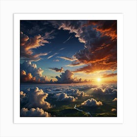 Sunrise Over Clouds 4 Art Print