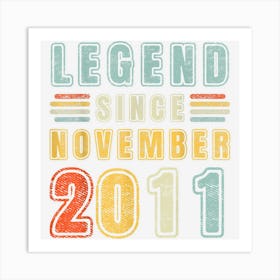 11 Years Old Legend Since November 2011 11th Birthday Art Print