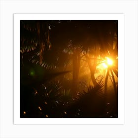 Sunrise In The Jungle Art Print