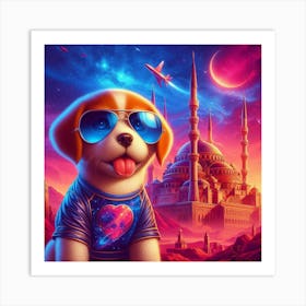 Dog In Space Art Print